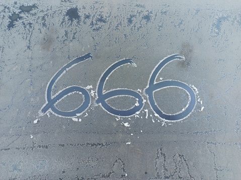 number 666 on a frosty background