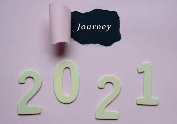 istock Journey word on torn paper with Year 2021 background 1287605649