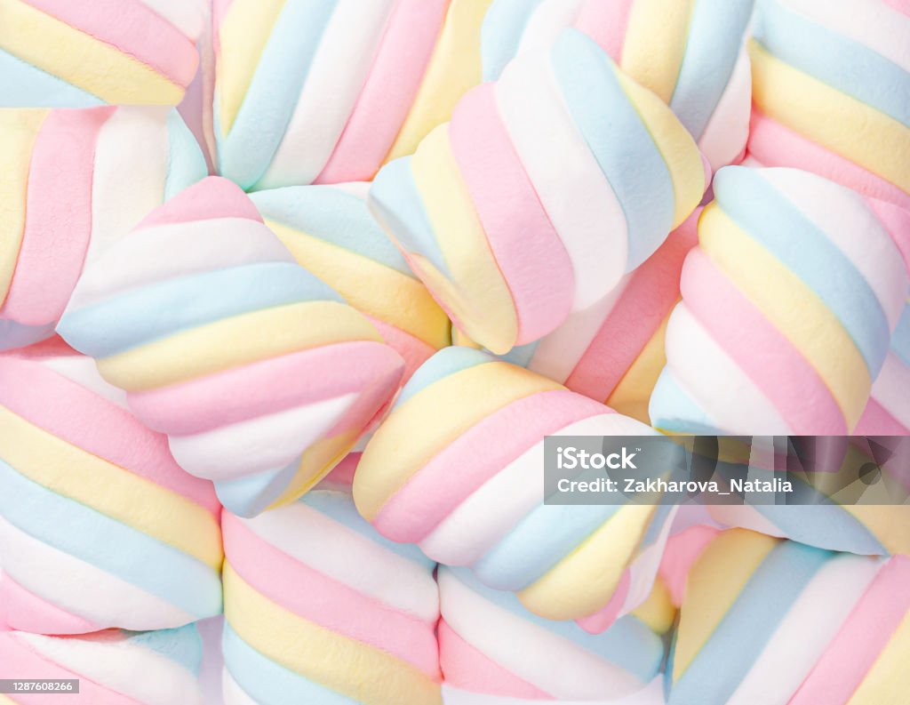 Marshmallow Pattern Background Pastel Colored Marshmallows Sweet ...