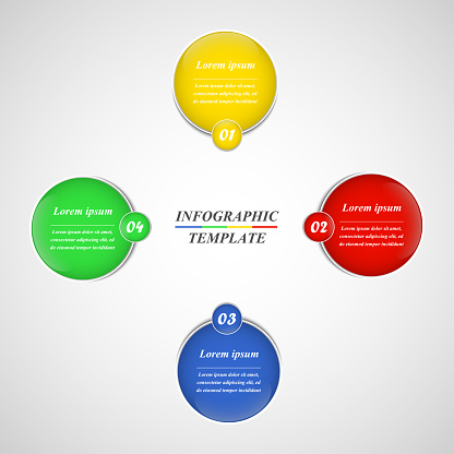 Abstract infographics template with 4 options can be used for workflow layout, diagram, business presentations, banner, web design.