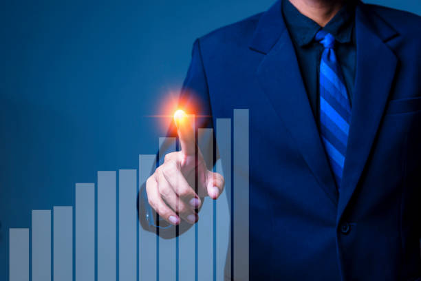 istock Development and growth concept. Businessman plan growth and increase of positive indicators in his business. 1287610456