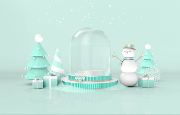 istock Christmas podium backdrop for product display. 1287610987