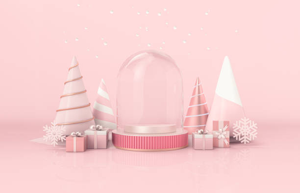 Christmas podium backdrop for product display.