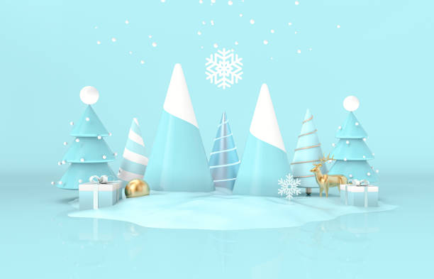istock Christmas podium backdrop for product display. 1287611017