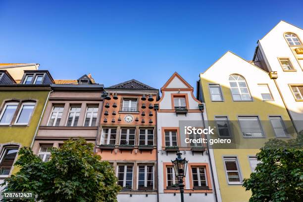 Historic Town Houses In Dusseldorf Stock Photo - Download Image Now - Düsseldorf, Summer, Built Structure