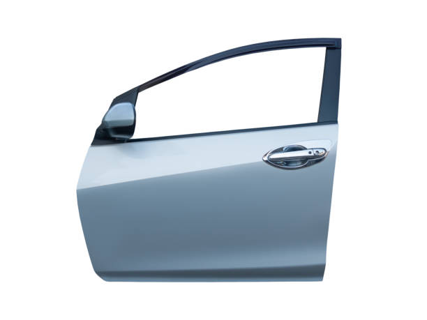 クリップパスで白い背景に隔離された車のドア - car car door door handle ストックフォトと画像