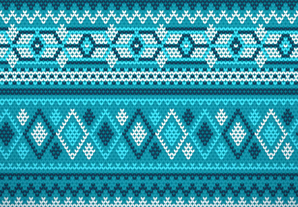 ilustrações de stock, clip art, desenhos animados e ícones de seamless holiday sweater background knit fabric pattern - embroidery needlecraft product composition canvas