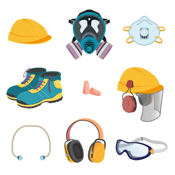 Vector illustration of Personal protective equipment for work