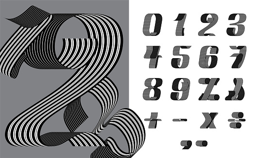 Number Ribbon Numbers Ribbon 1 Stock Illustration - Download Image Now - Award Ribbon ...