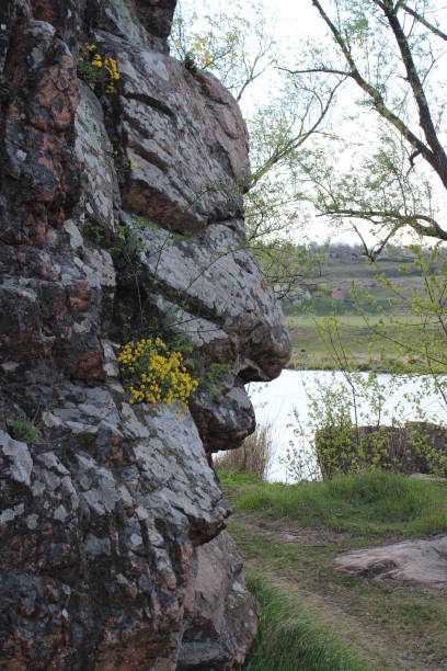 istock Gray granite rocks in the shape of human face 1287622769