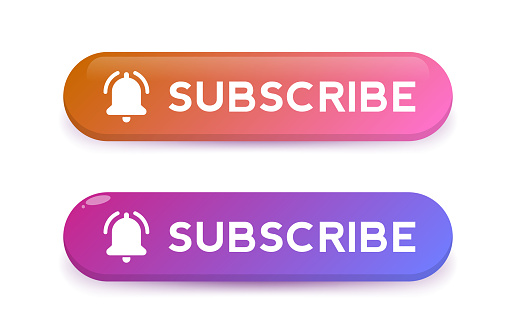 Subscribe buttons. Label subscribe for video channel for website.