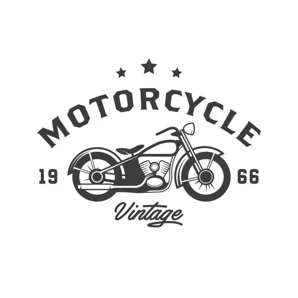 Vector illustration of Motorcycle. Custom bike. Retro vintage logo