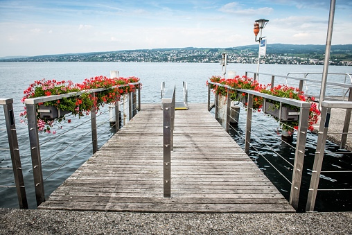 Pier of Lucerne Lake In Lucerne, Switzerland