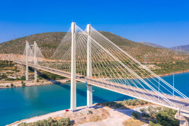istock The impressive cable bridge of Chalkida, Euboea, Greece. 1287629331