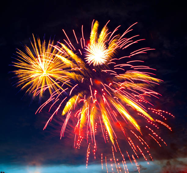 istock Brightly colorful fireworks and salute of various colors 1287629501
