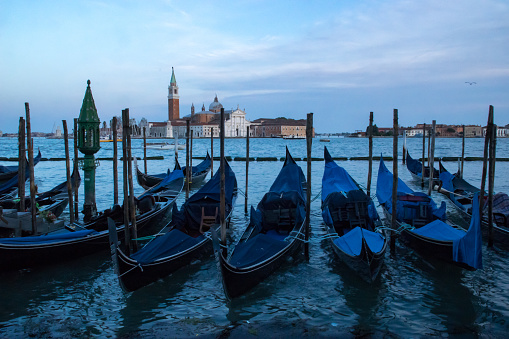 Gondola station at the Lagoon of Venice, Italy