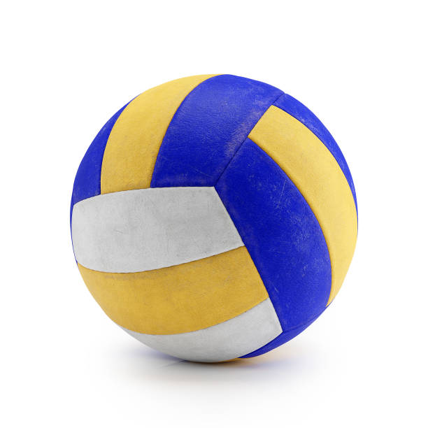 istock Used Volleyball isolated on white. 3d render illustration 1287642925