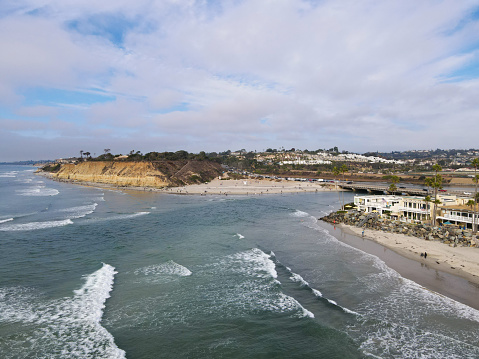Aerial View Of Del Mar North Beach California Coastal Cliffs And House ...