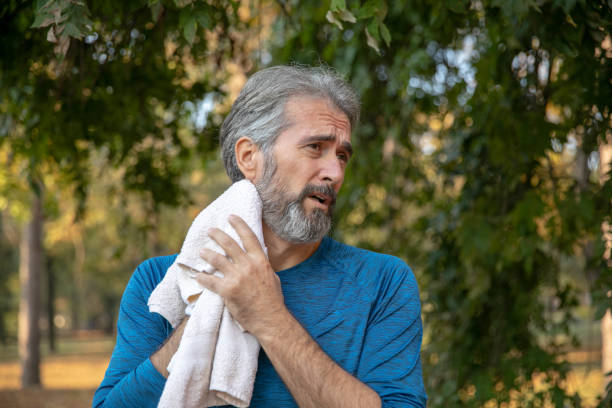 istock Senior man is doing sport outdoors. City park 1287650849
