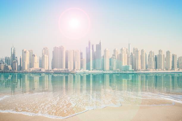 istock Exotic City Skyline Beach Scene 1287653302