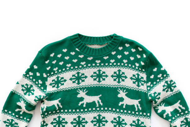 winter season clothing items. - ugly sweater imagens e fotografias de stock