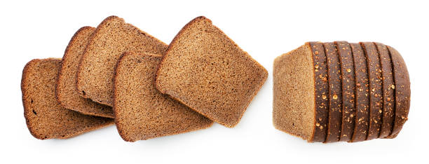 istock Rye bread sliced on white background, isolated. The view from top 1287659682