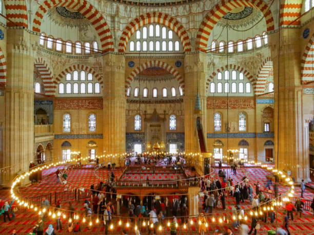 istock Interior view of a large mosque 1287666769