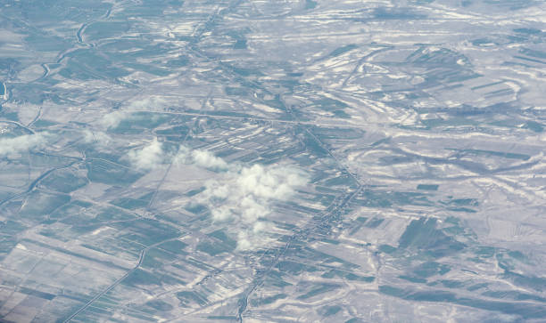 istock Aerial view of landscape with fields. 1287668933