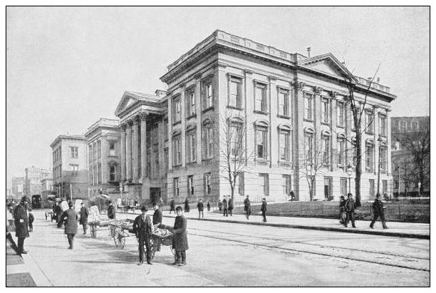 istock Antique black and white photograph of New York: COUNTY COURTHOUSE 1287673677