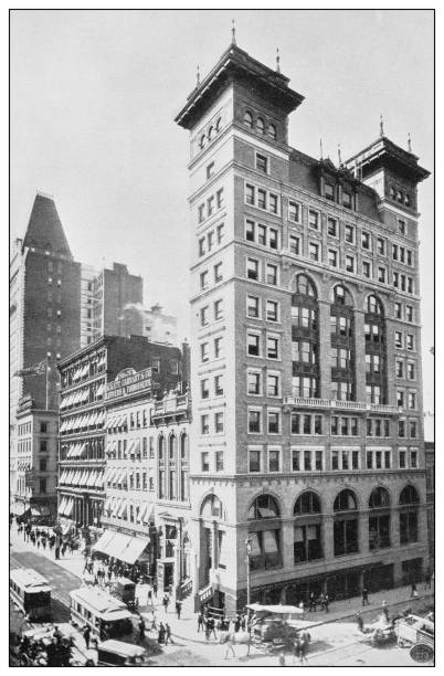 istock Antique black and white photograph of New York: BROADWAY 1287673701