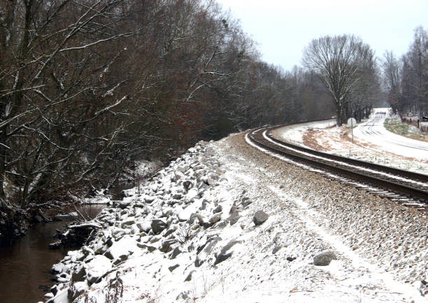 istock Sniwy Train Track Bank 1287677841