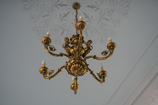 vintage chandelier ceiling in a  interior