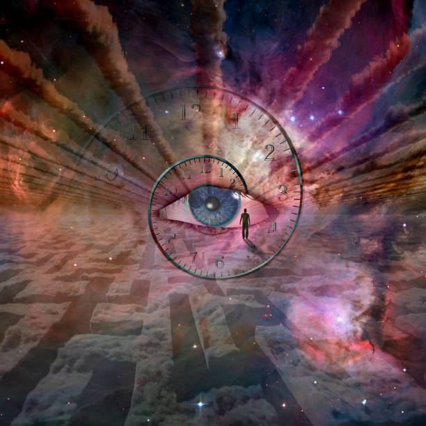 gods eye with abstract background - spirituality eyesight space abstract imagens e fotografias de stock