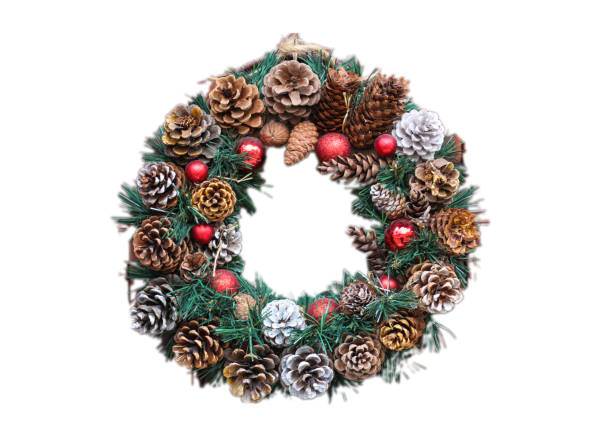 istock Christmas wreath isolated on white background 1287682450
