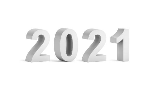 istock Bold 2021 year number text label isolated on white 1287684407