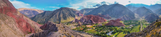 Colored village in Purmamarca, Jujuy Argentina stock photo
