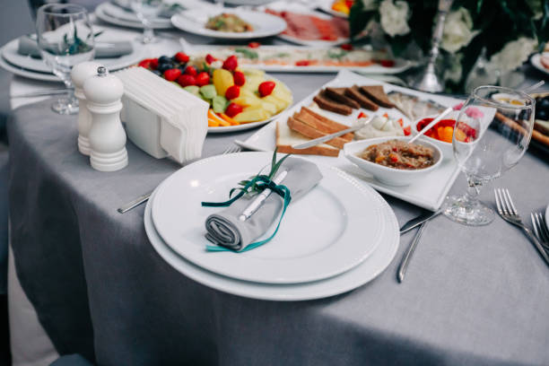 istock setting of a festive wedding table in gray-green tones 1287689135