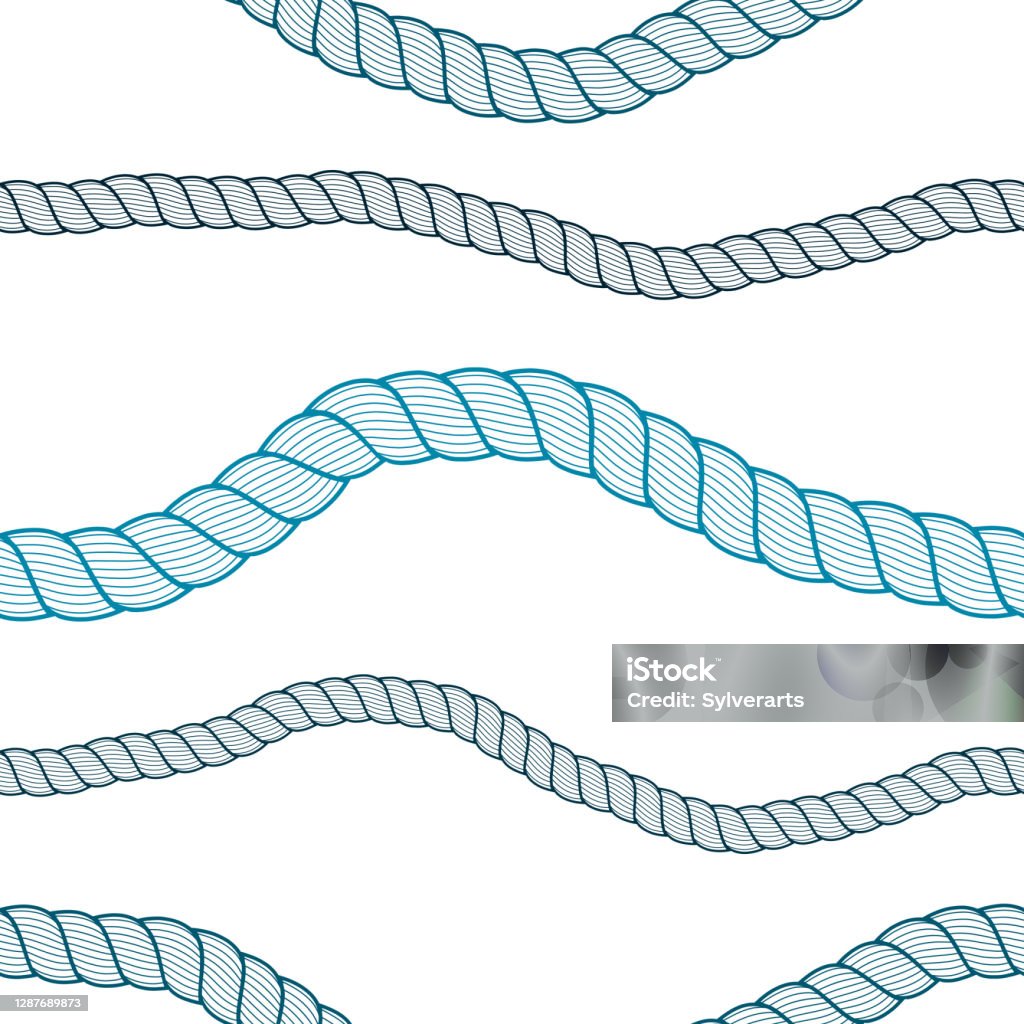 Nautical Rope Wave Design Seamless Nautical Rope Pattern Vector Endless Navy Illustration With ...