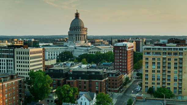 istock State Capitol Dome Rising Above Downtown Buildings in Madison, Wisconsin 1287689961