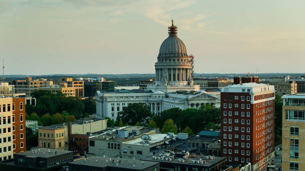 istock Wisconsin State Capitol in Downtown Madison - Aerial 1287689978
