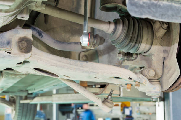 istock Front suspension of the car. Bottom-front view. 1287690595