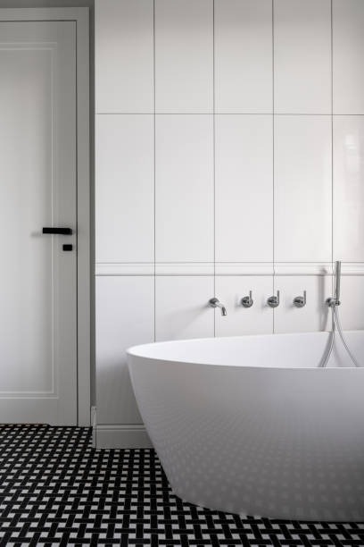 istock Bathroom with luxury freestanding bathtub 1287691378