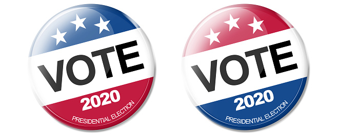 USA Vote Badge. Digitally Generated Image isolated
