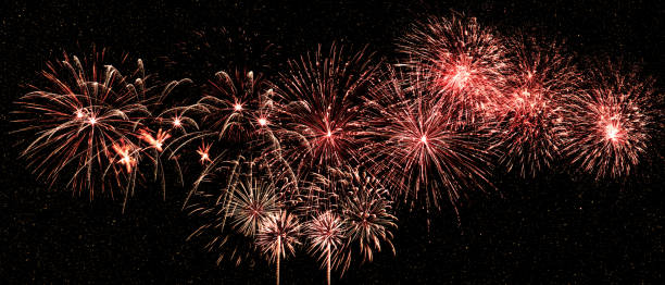 istock Abstract colored firework on dark sky. Celebration and anniversary concept 1287698328