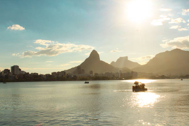 istock Rodrigo de Freitas Lagoon during sunset 1287704947