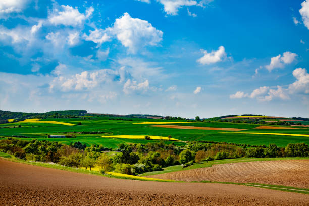 istock Agricultural fields and hills in rural Germany 1287706387