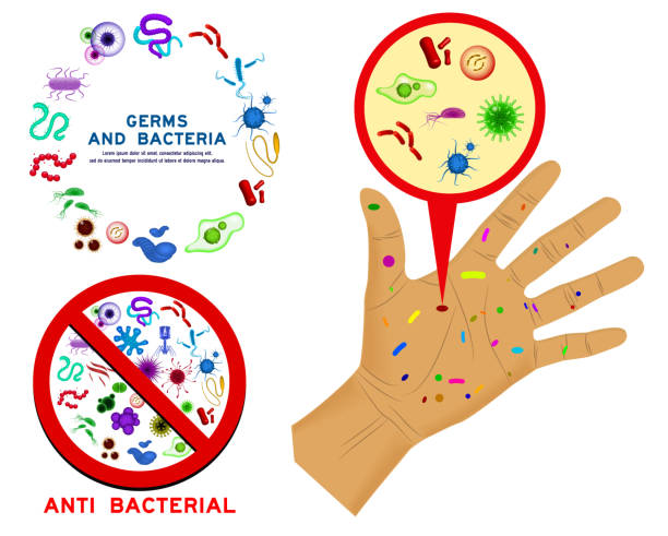 istock set of realistic bacteria or various microscopic virus and germs or wash hand concept isolated. eps 10 vector, easy to modify 1287707188