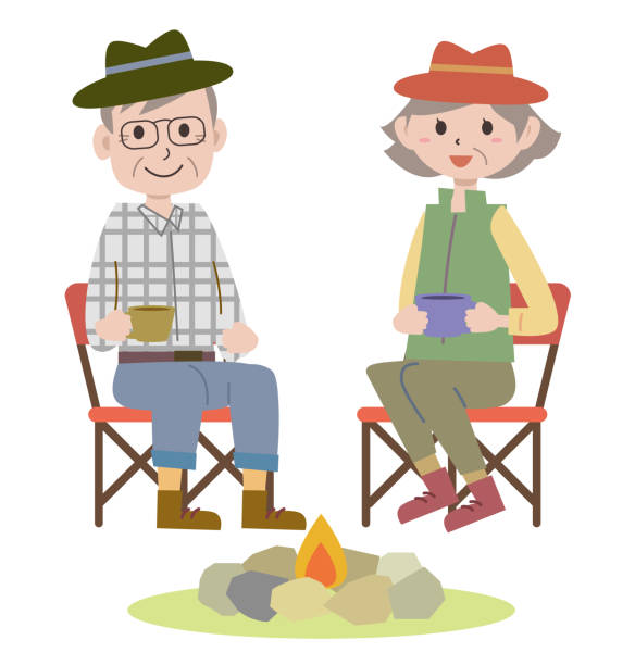 49 Old Couple Camping Illustrations & Clip Art - iStock