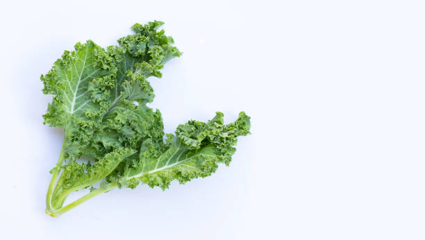 istock Fresh kale leaves salad vegetable on white background. 1287718633