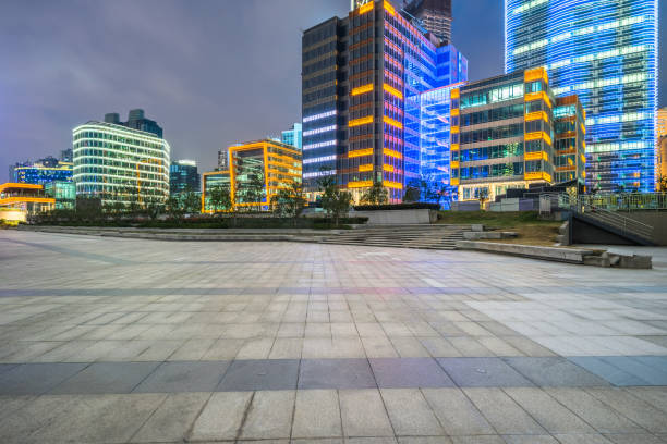 istock square of Shanghai financial district in China 1287723407